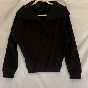 Victoria Beckham Black Zip Up Sweater